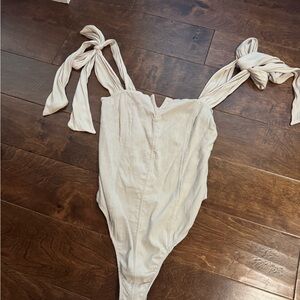 Free People Cream bodysuit